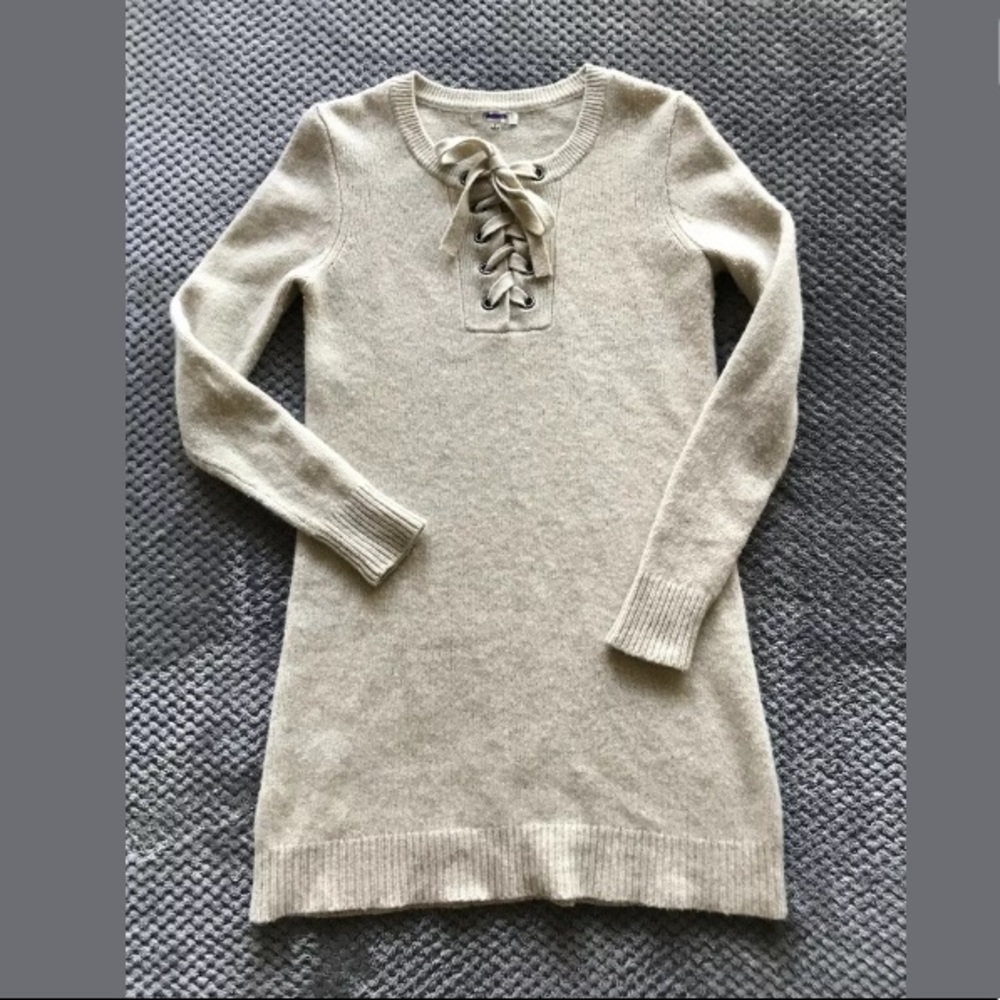 Madewell Women's Lace Up Sweater Dress Wool M